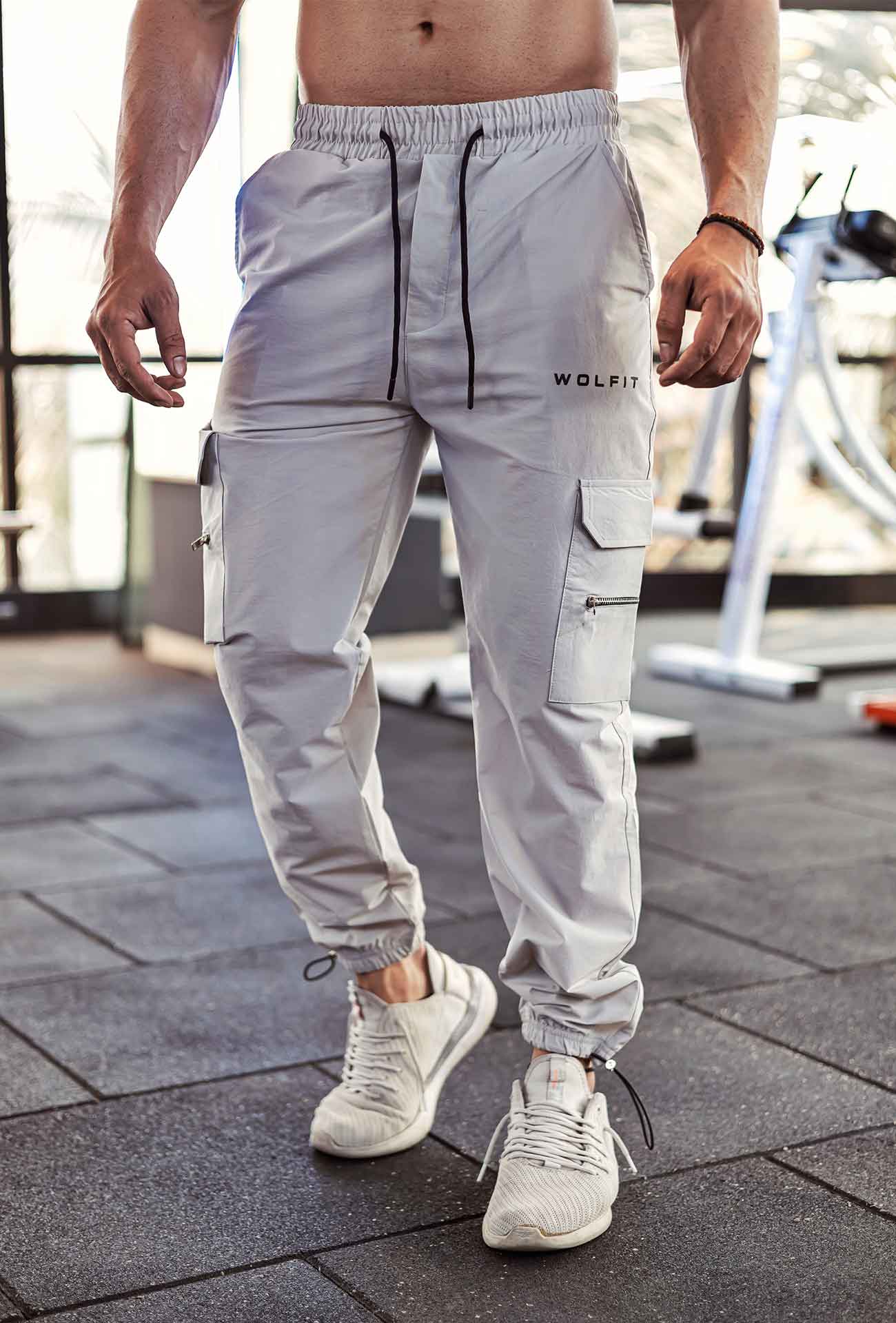 201 Elite Crush Cargo Joggers Light Grey M - Main Image