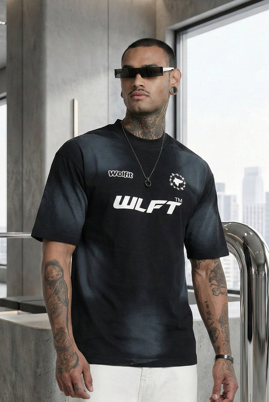 116 SPRAY WASH OVERSIZE TEE-BLACK