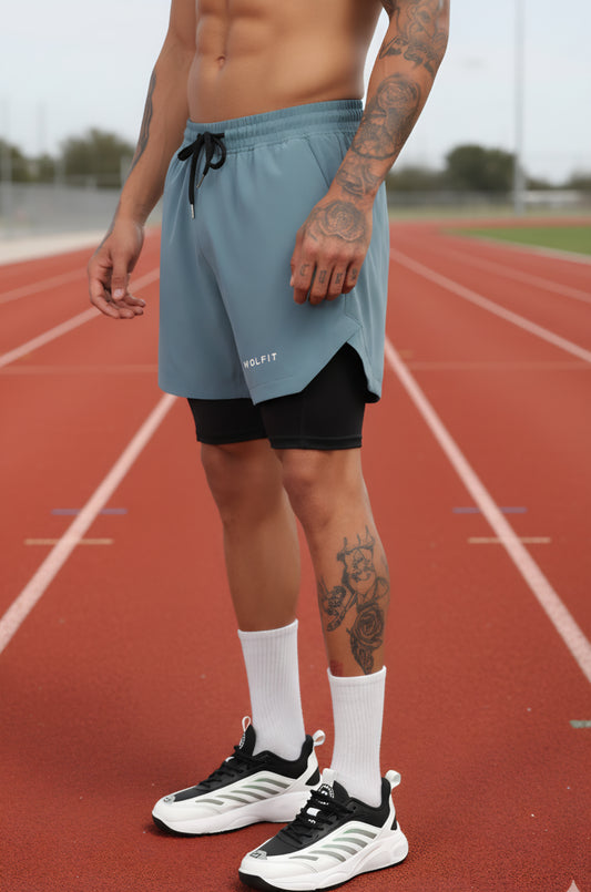 Limitless 2 in 1 6" shorts - Ice Blue