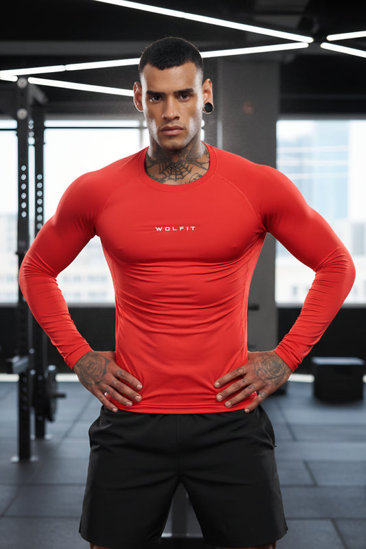 504 Evolve compression tshirt Full sleeve - Red