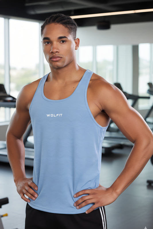 Wavy Jacquard Stringer - Sky Blue