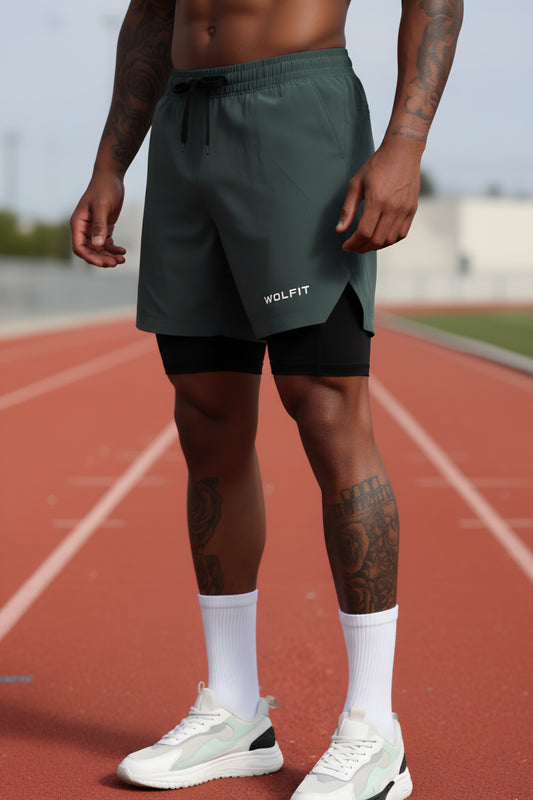 Limitless 2 in 1 6" shorts - Shadow Green