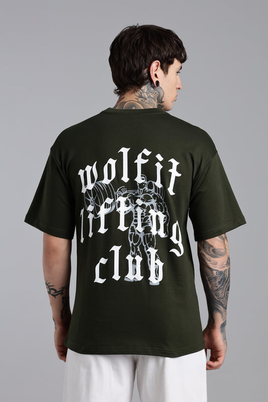 110 Lifting Club Oversize Tshirt - Olive Green