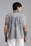 Revenge Cut Off Muscle Tee - Light Grey