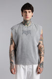 Revenge Cut Off Muscle Tee - Light Grey