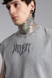Revenge Cut Off Muscle Tee - Light Grey