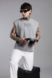 Revenge Cut Off Muscle Tee - Light Grey