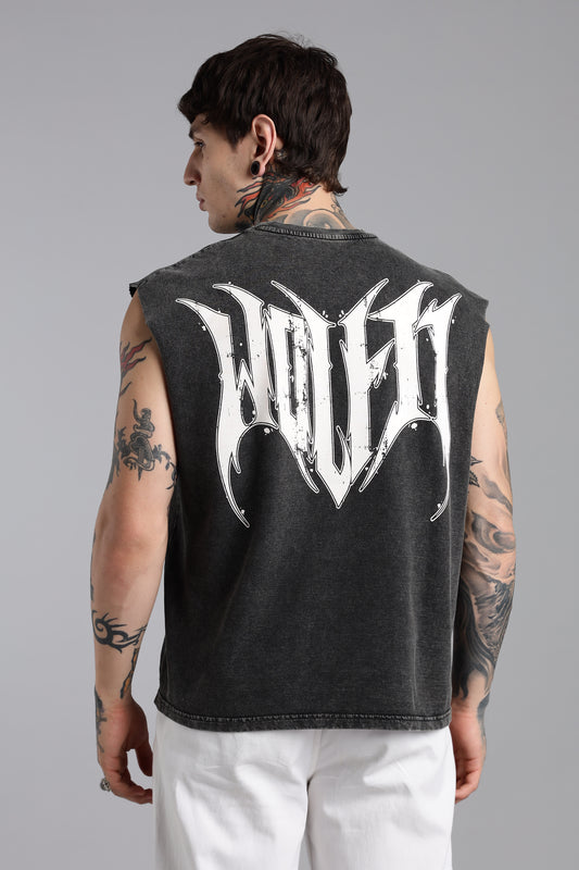 Revenge Cut Off Muscle Tee - Dark Grey