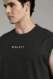 Wolfit No Mercy Cut Off Tshirt- Grey Melange