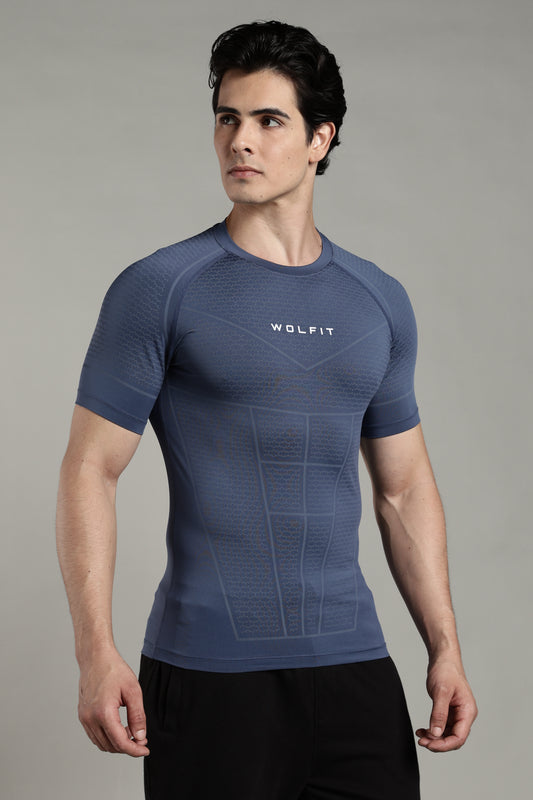 505 Active Compression Half Sleeves T shirt - Blue