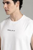 Wolfit No Mercy Cut Off Tshirt- White