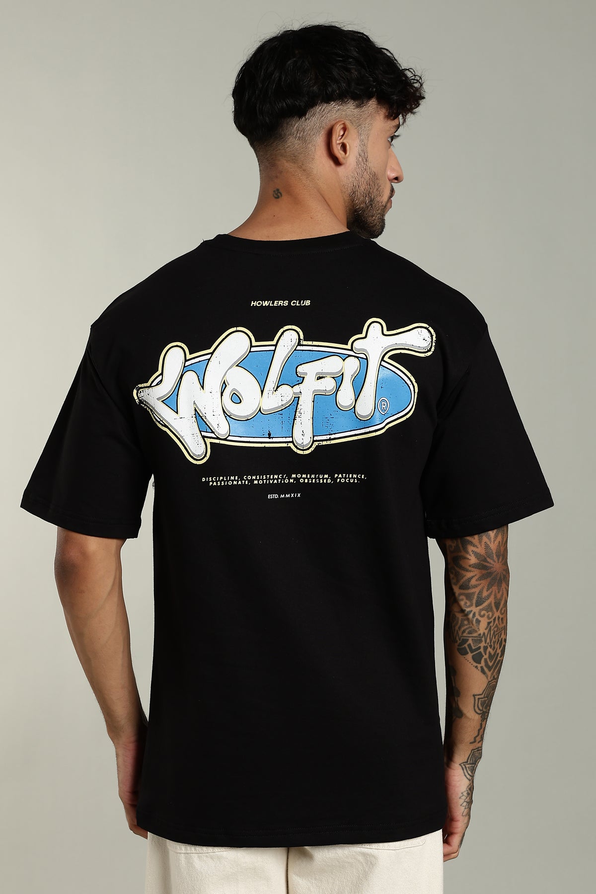 114 WOLFIT POP UP DROP OVERSIZE TSHIRT - LUNAR BLACK