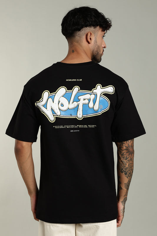 114 WOLFIT POP UP DROP OVERSIZE TSHIRT - LUNAR BLACK