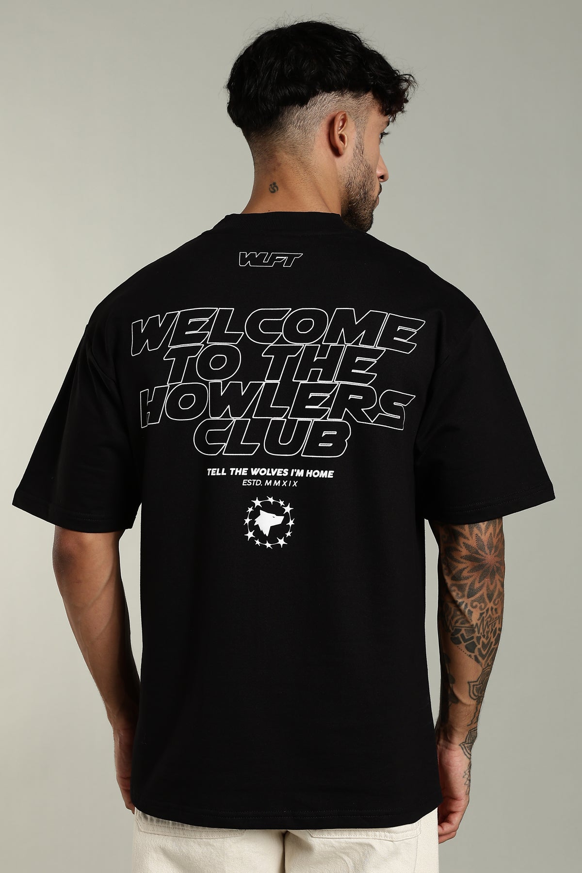 113 HOWLERS CLUB OVERSIZE GRAPHIC TSHIRT - CARBON BLACK
