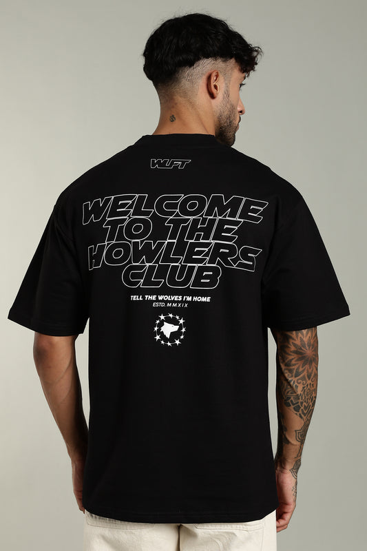 113 HOWLERS CLUB OVERSIZE GRAPHIC TSHIRT - CARBON BLACK