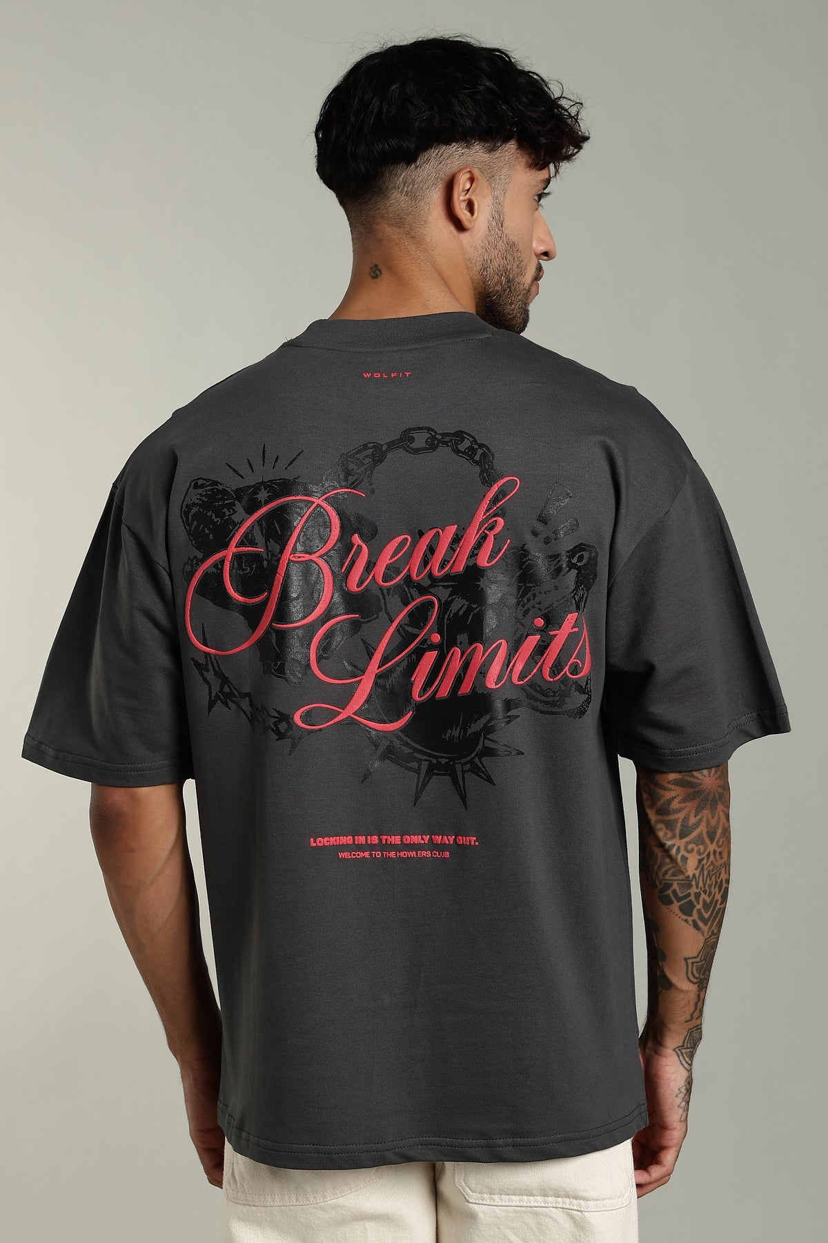 112 BREAK LIMITS OVERSIZE GRAPHIC TSHIRT - DARK GREY