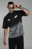 115 FADED WASH OVERSIZE TEE-BLACK