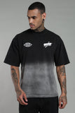 115 FADED WASH OVERSIZE TEE-BLACK