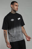 115 FADED WASH OVERSIZE TEE-BLACK
