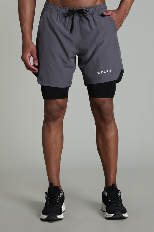 Limitless 2 in 1 6" shorts - Ash grey