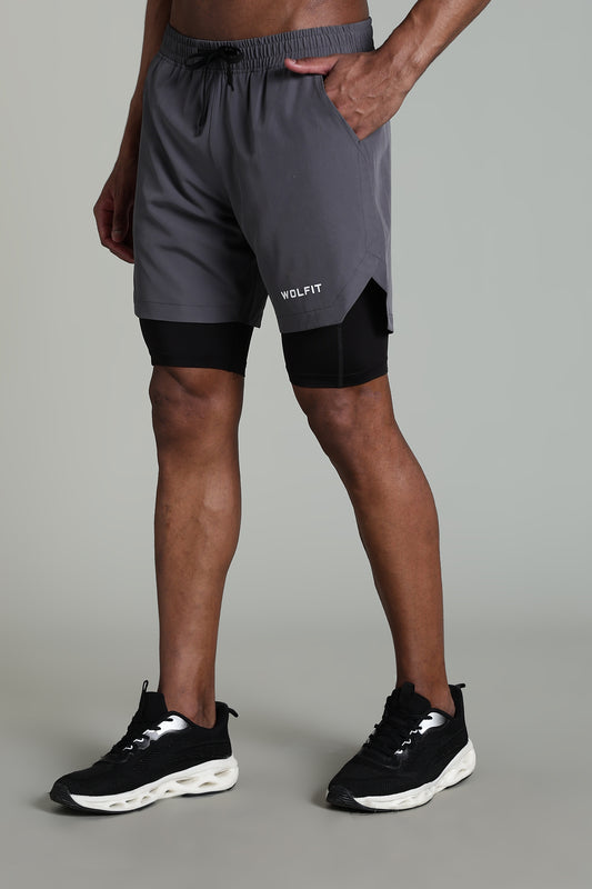 Limitless 2 in 1 6" shorts - Ash grey