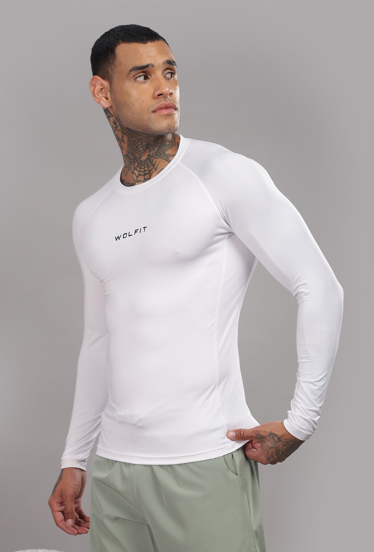 504 Evolve compression tshirt Full sleeve - White