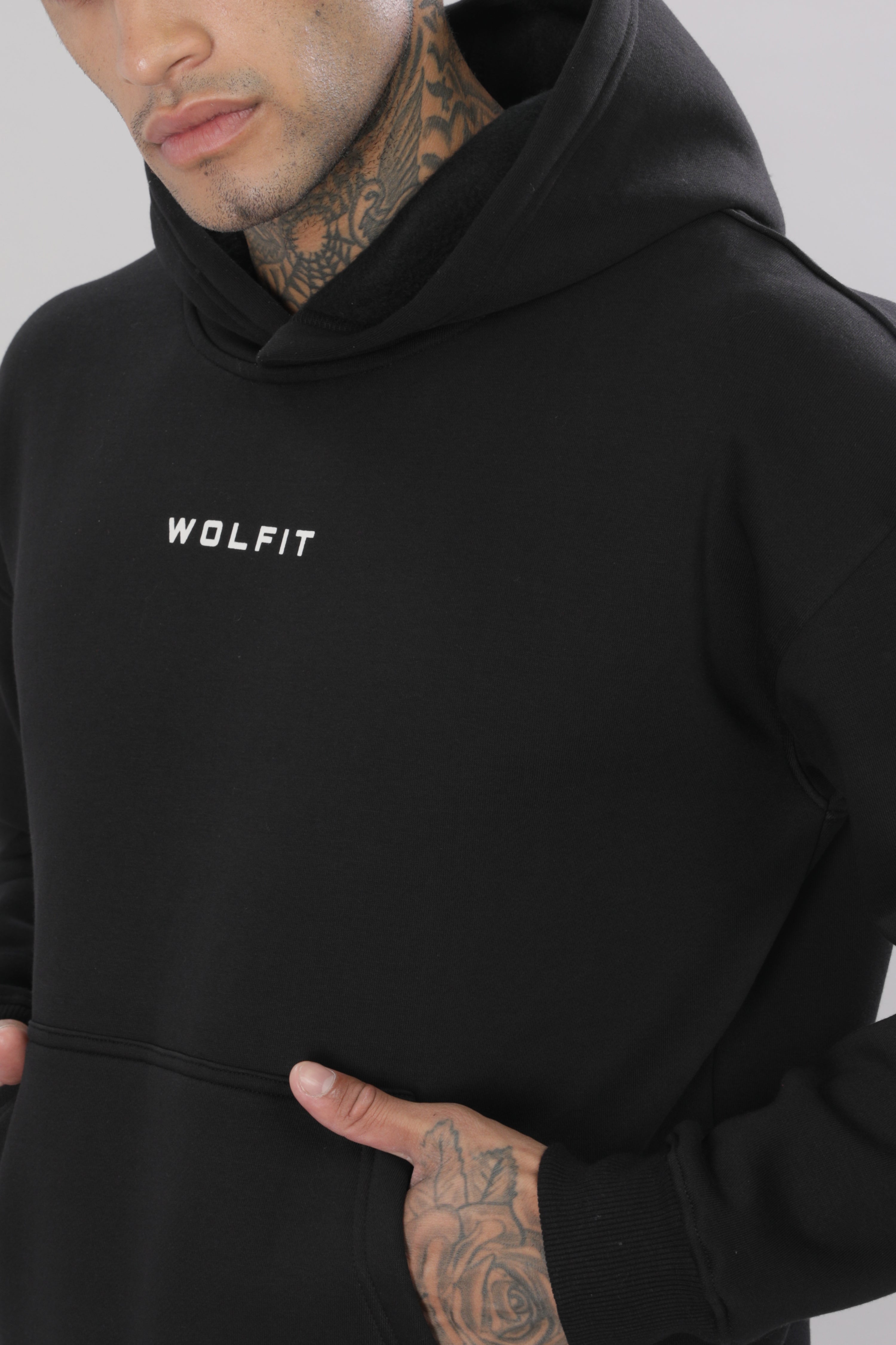 807 Wolf Man Oversize Hoodie - Black