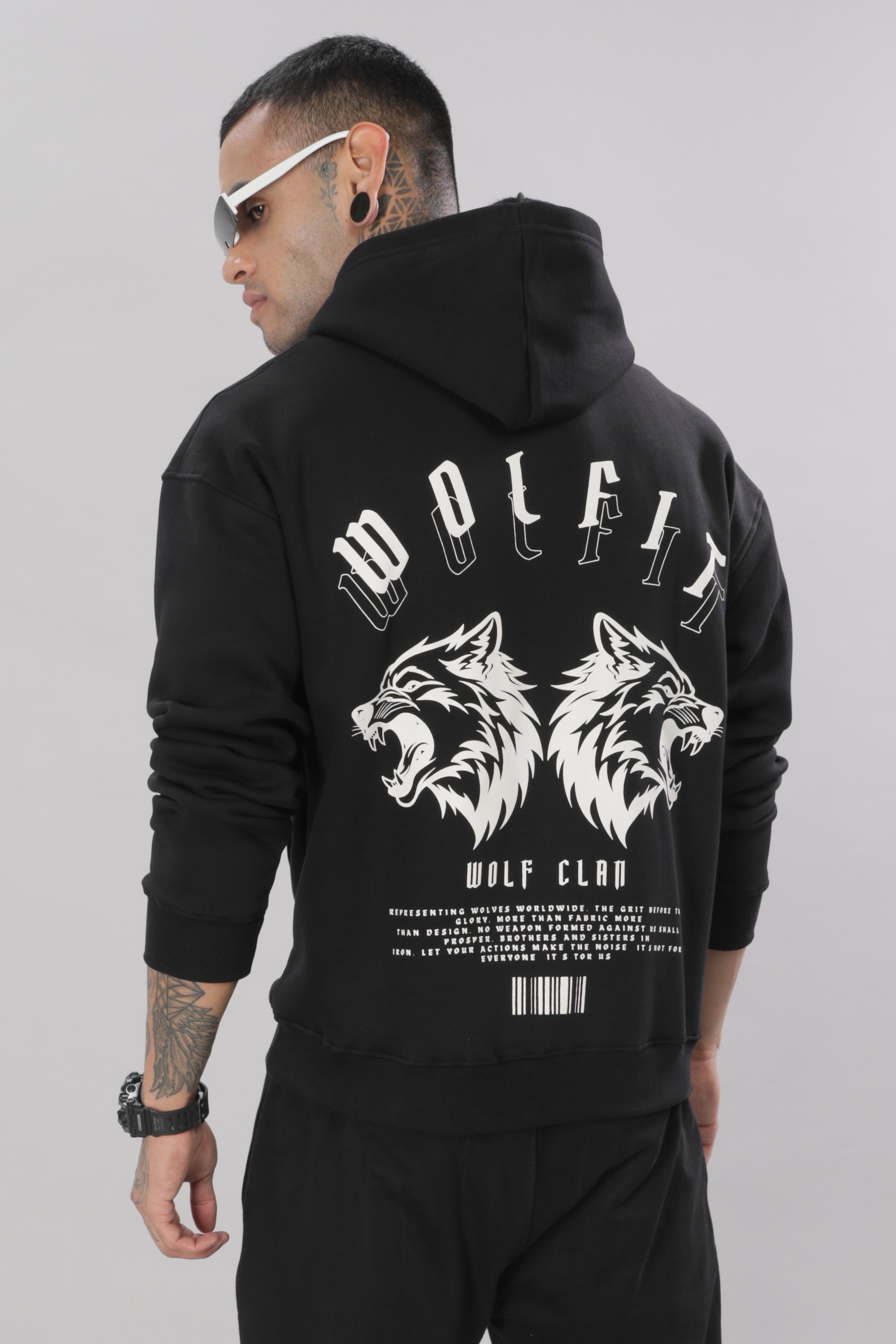 806 Dark Wolf Oversize Hoodie - Black