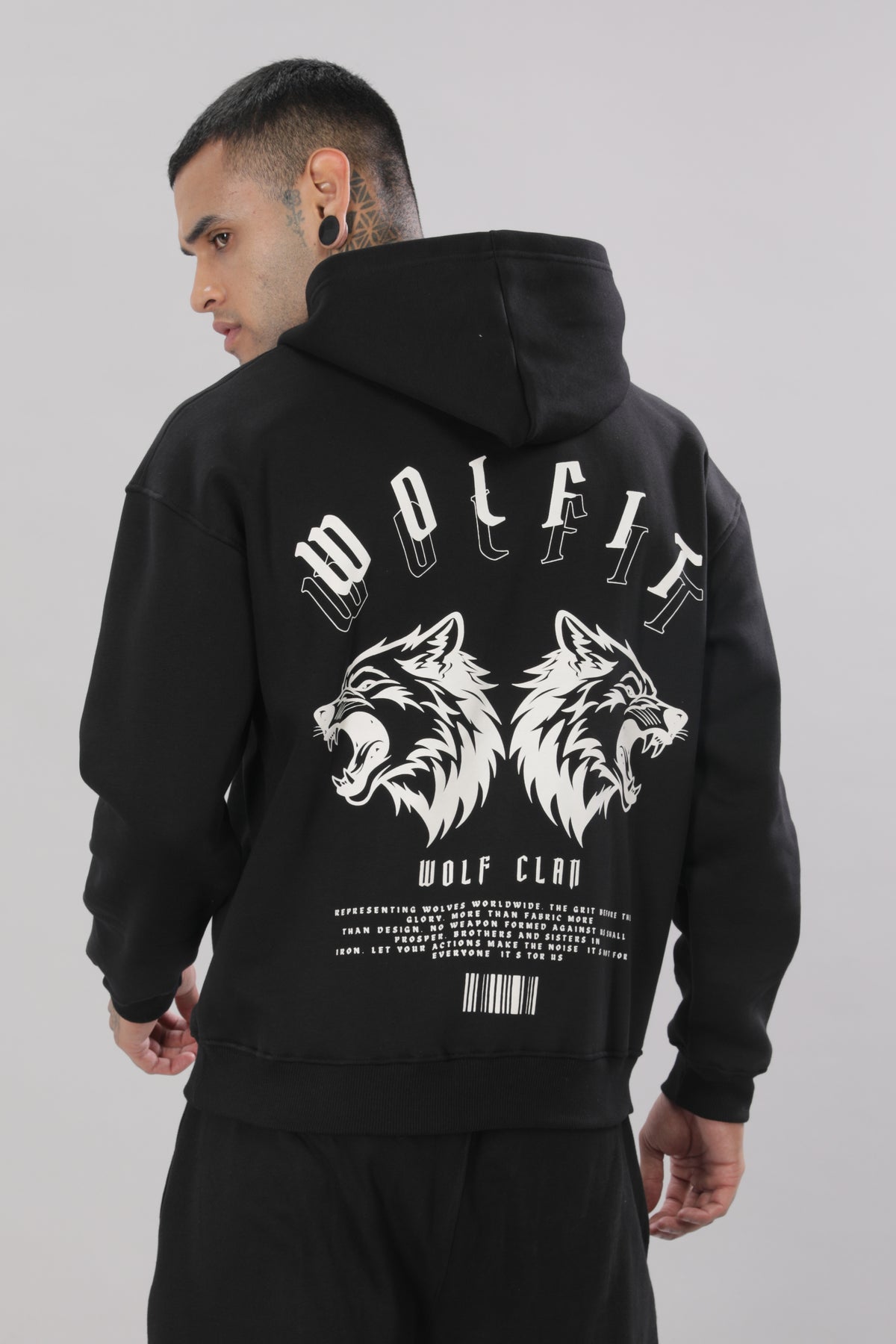 806 Dark Wolf Oversize Hoodie - Black