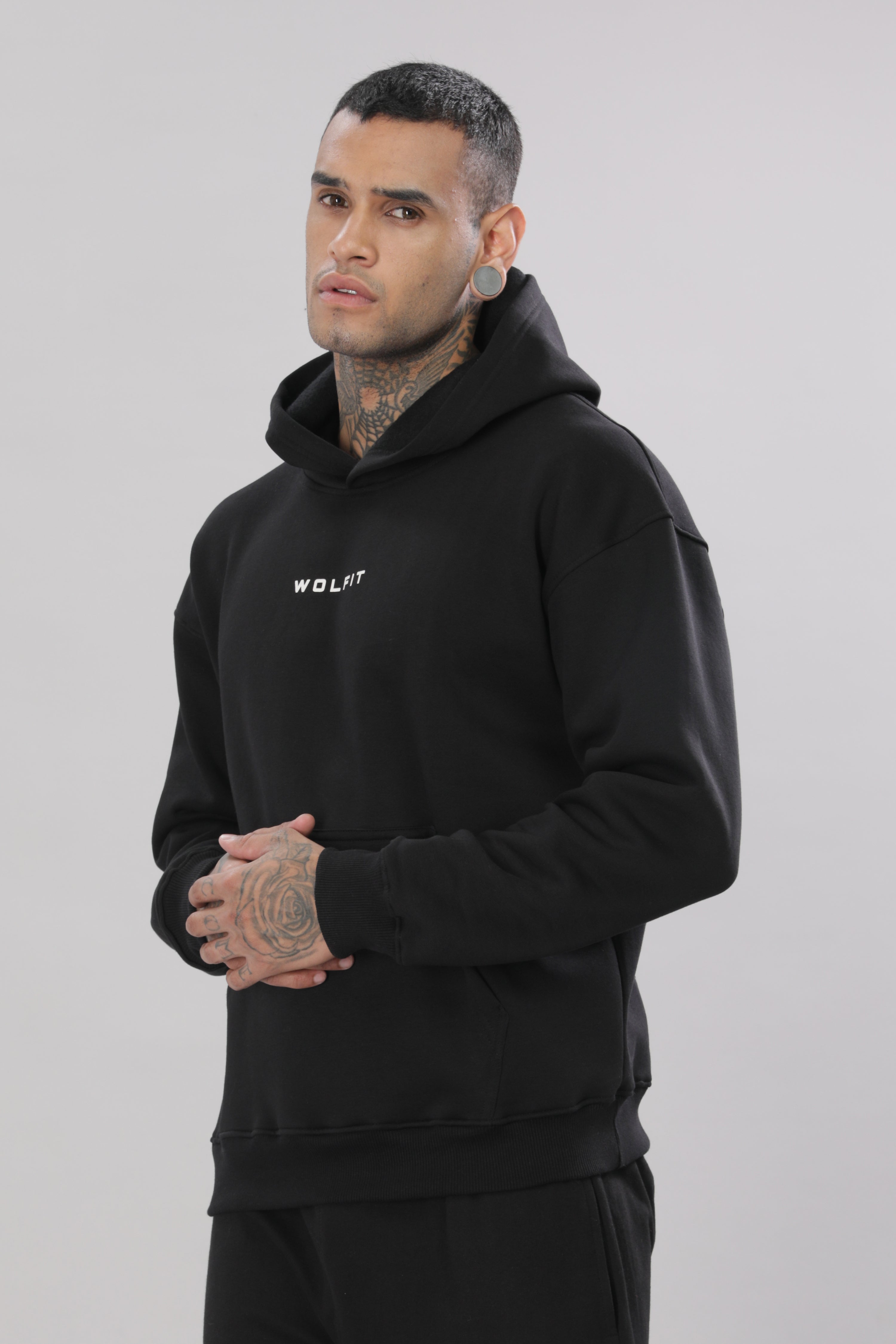 806 Dark Wolf Oversize Hoodie - Black