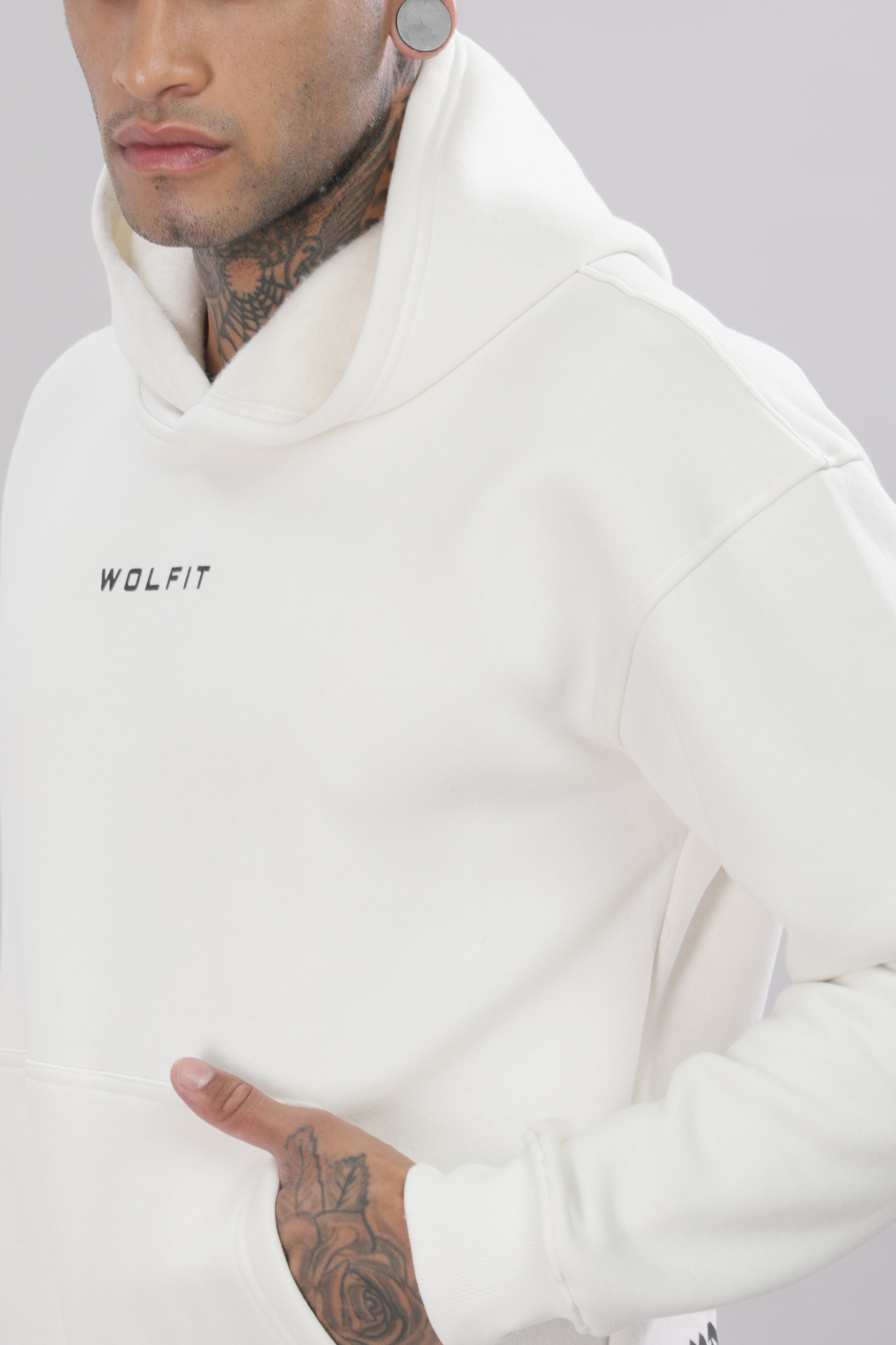 807 Wolf Man Oversize Hoodie - Off White