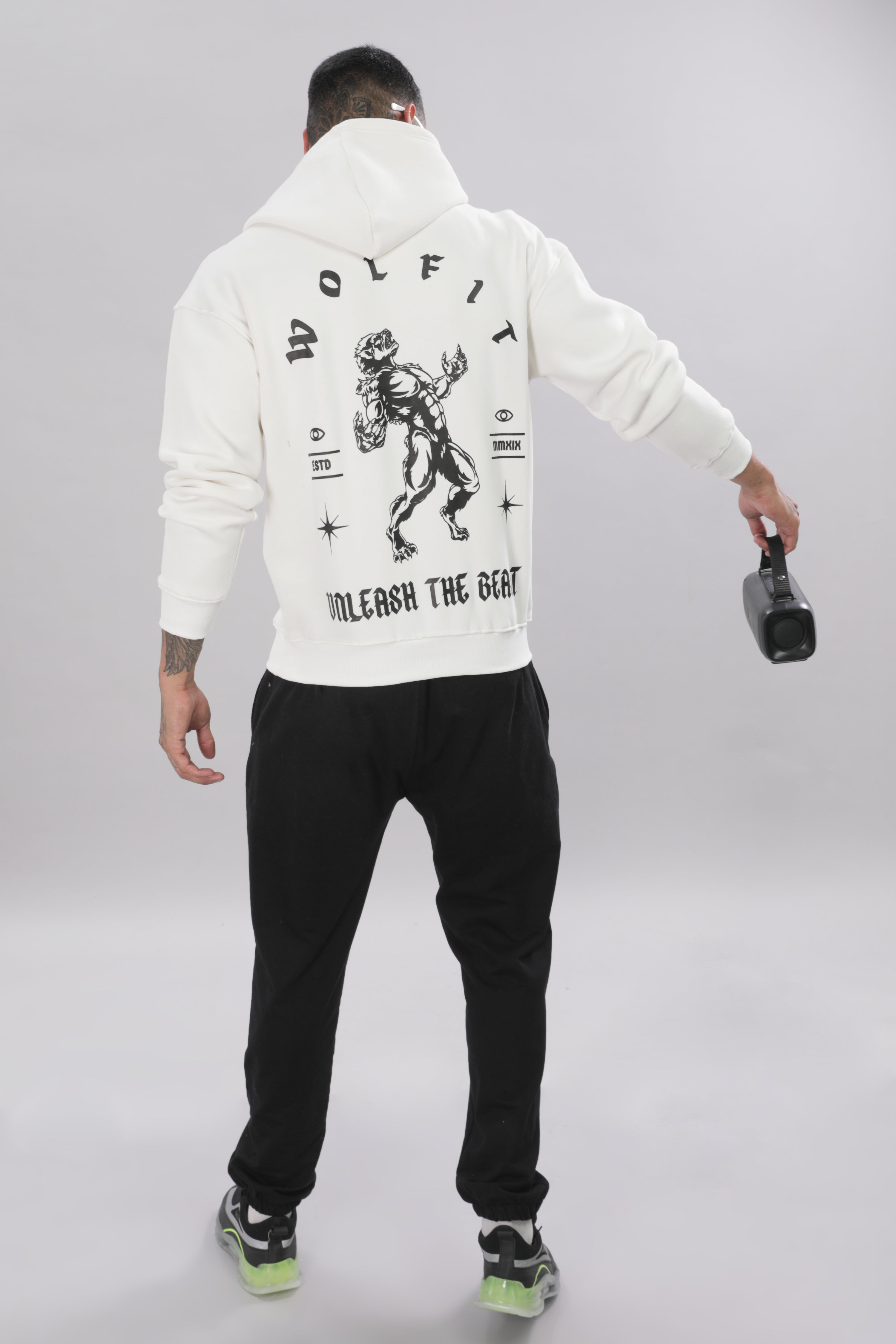 807 Wolf Man Oversize Hoodie - Off White