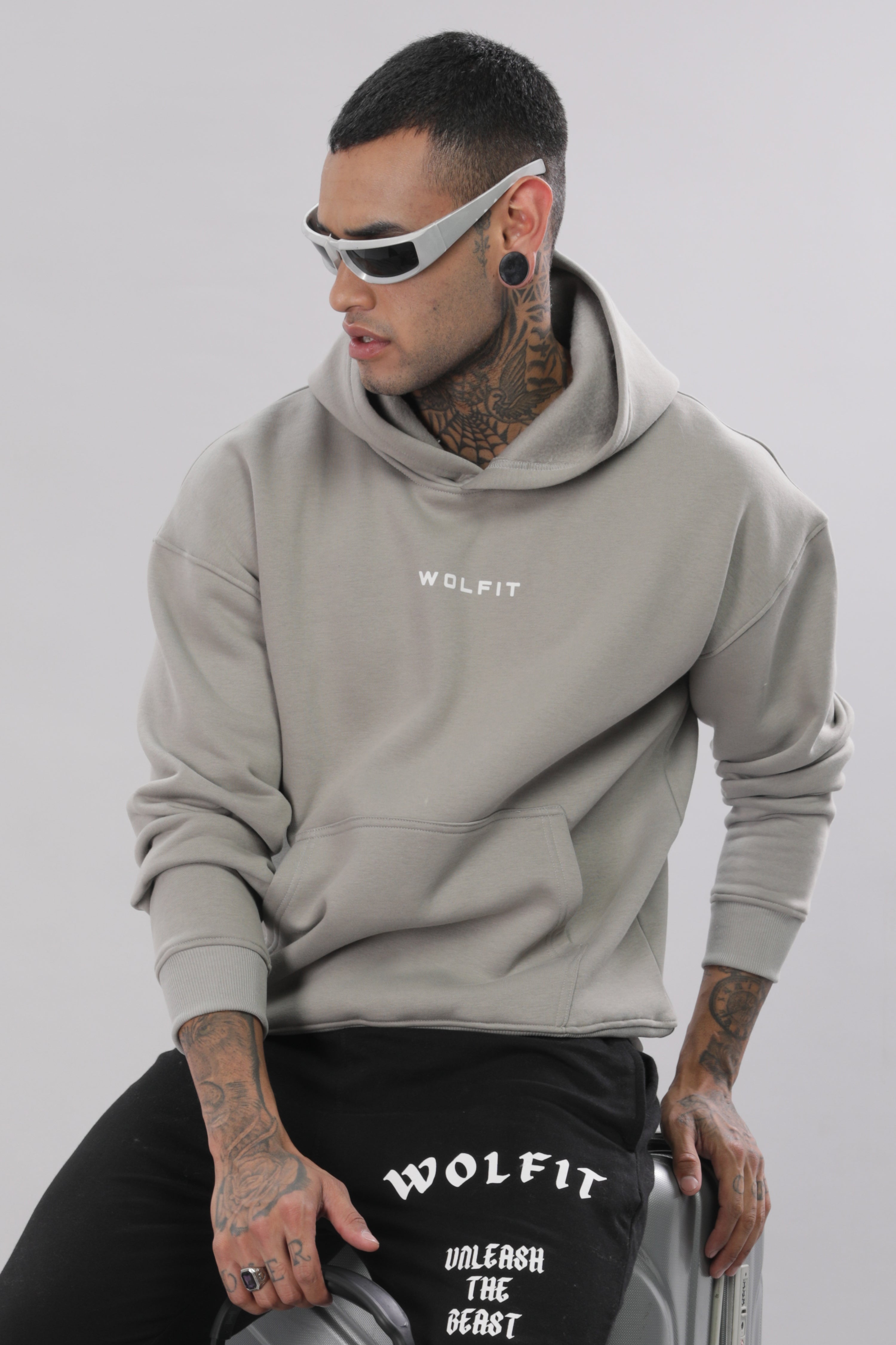 806 Dark Wolf Oversize Hoodie - Grey