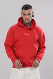 807 Wolf Man Oversize Hoodie - Red