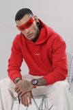 807 Wolf Man Oversize Hoodie - Red