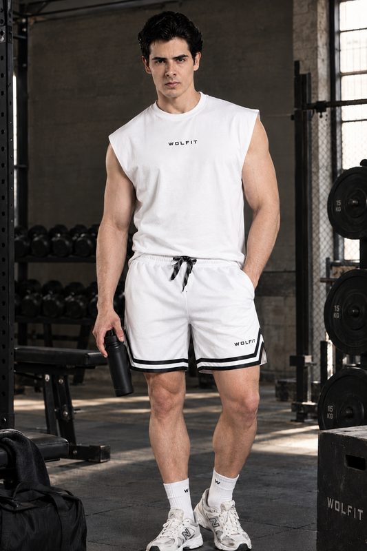 Wolfit No Mercy Cut Off Tshirt- White