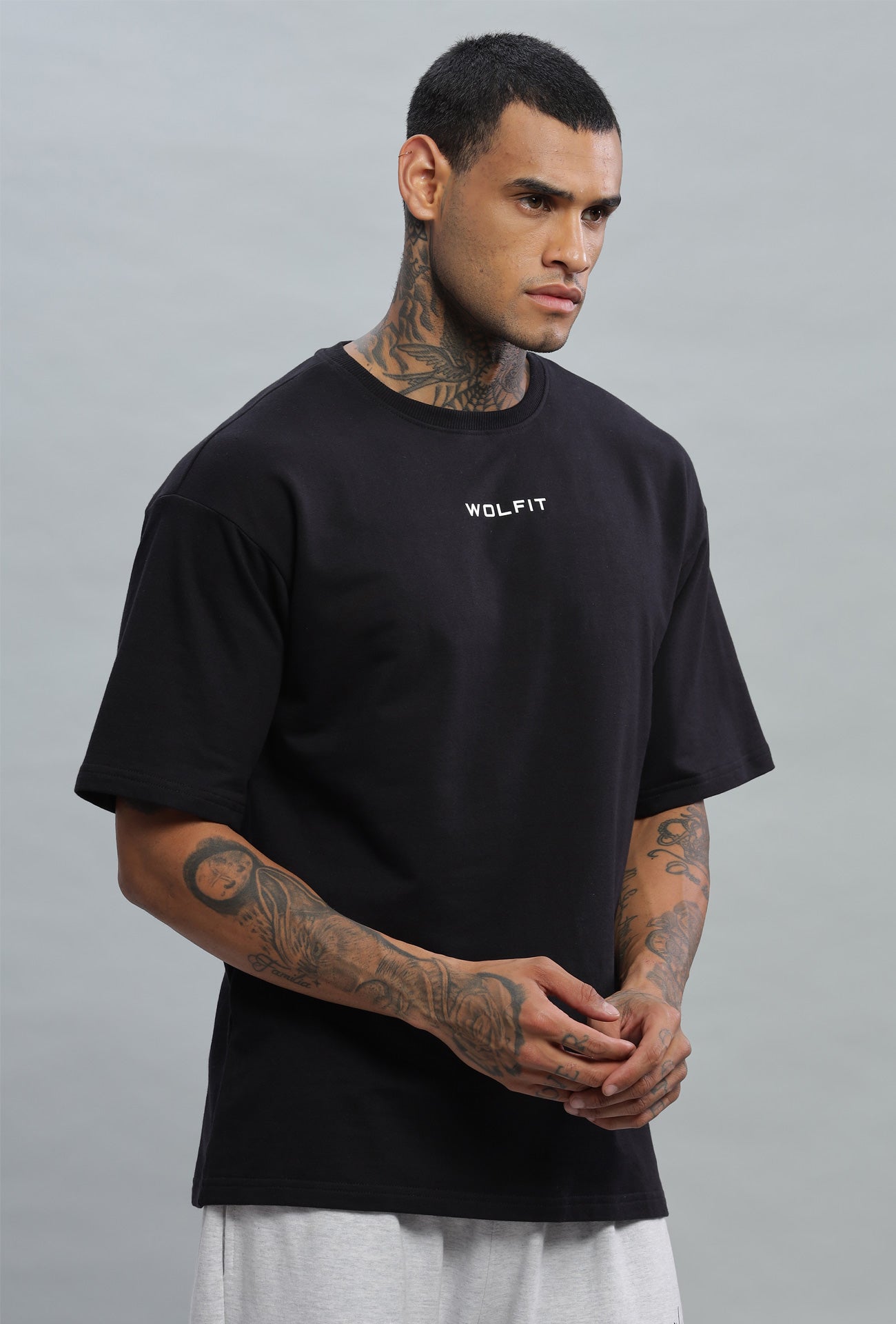 108 Dark Wolf Oversize Tshirt - Black