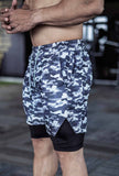 2 in 1 Camo Active 5" Shorts + Liner - Grey