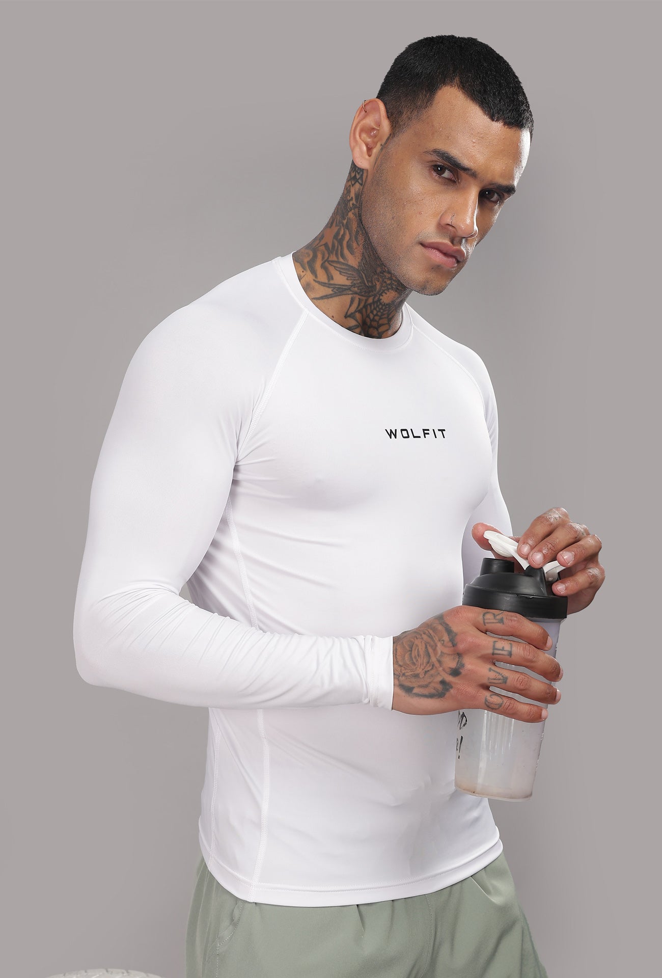 504 Evolve compression tshirt Full sleeve - White