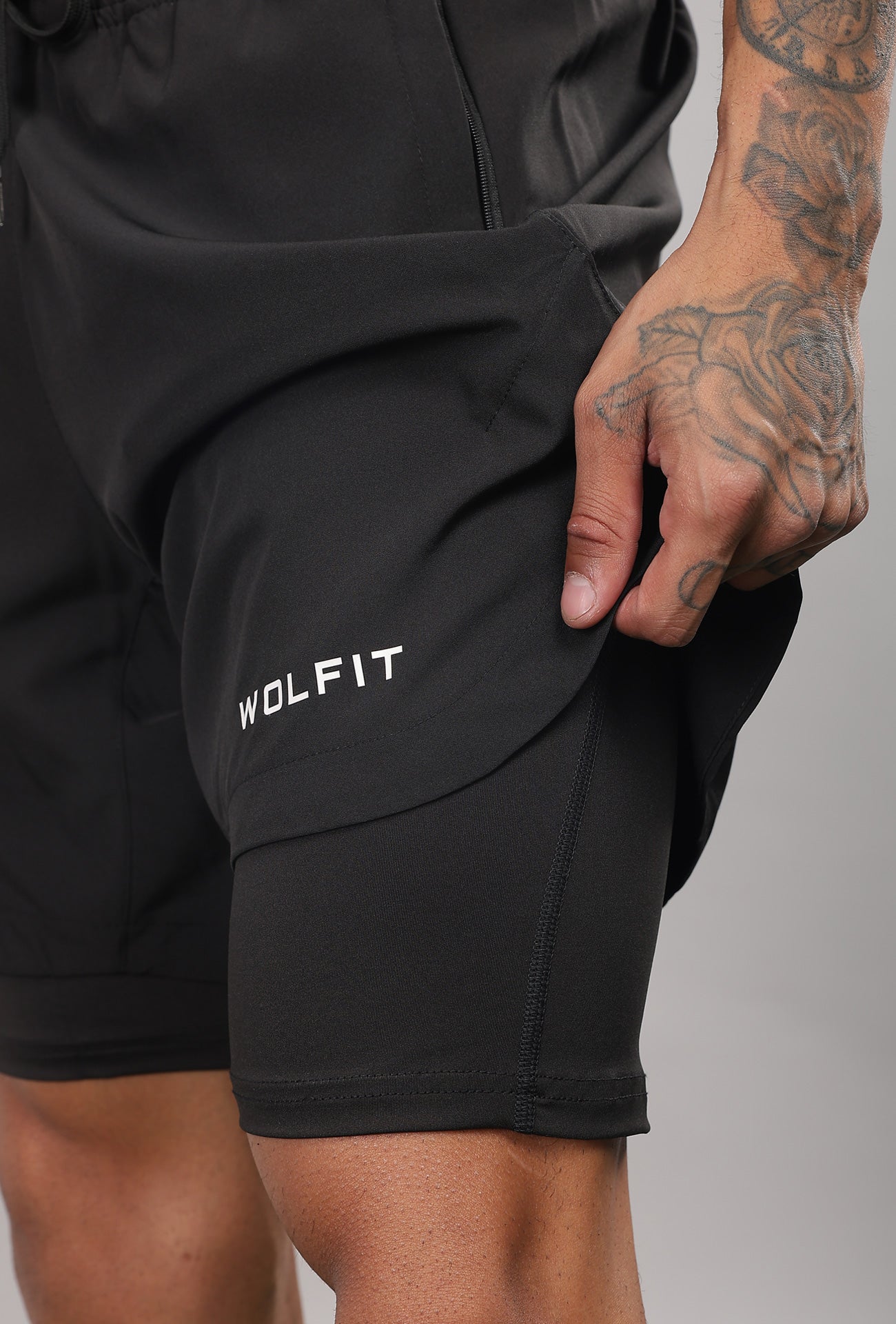 Core 2 in 1 7" shorts - Black