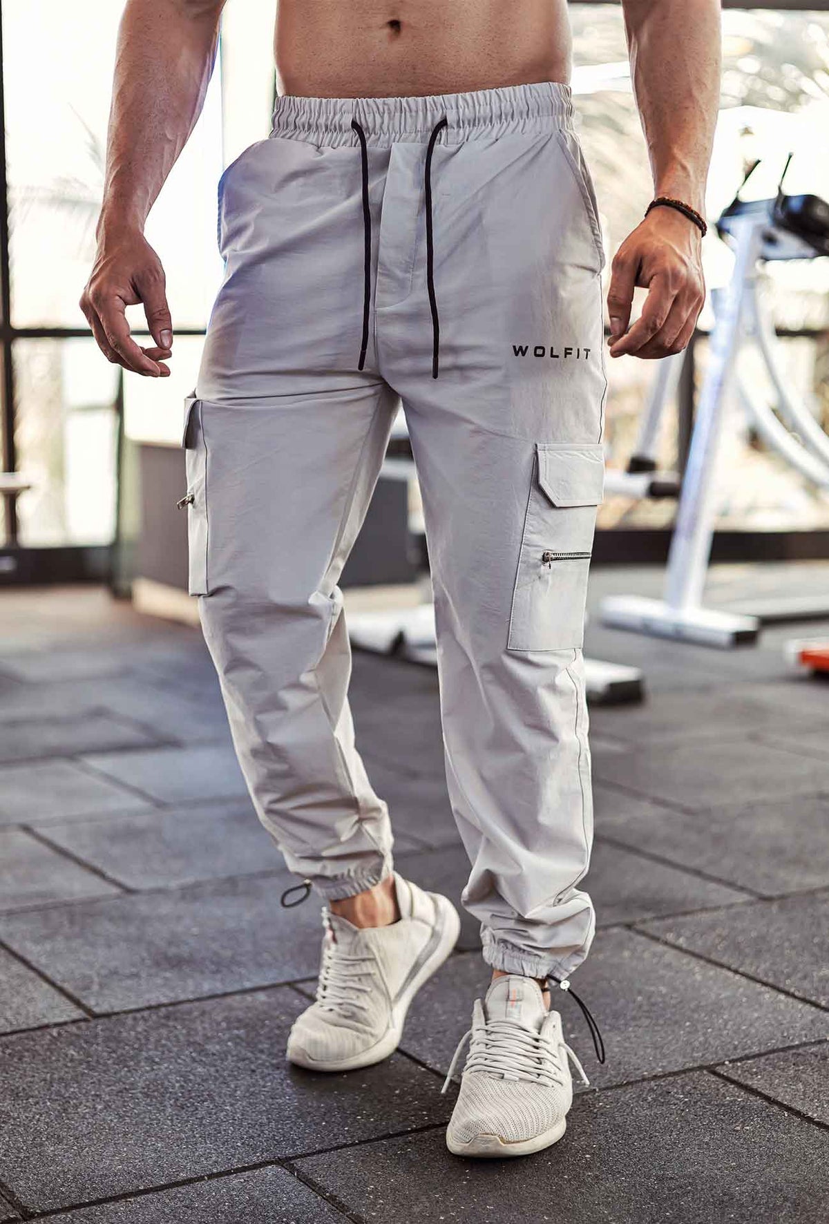 201 Elite Crush Cargo Joggers Light Grey Wolfit Athleisure