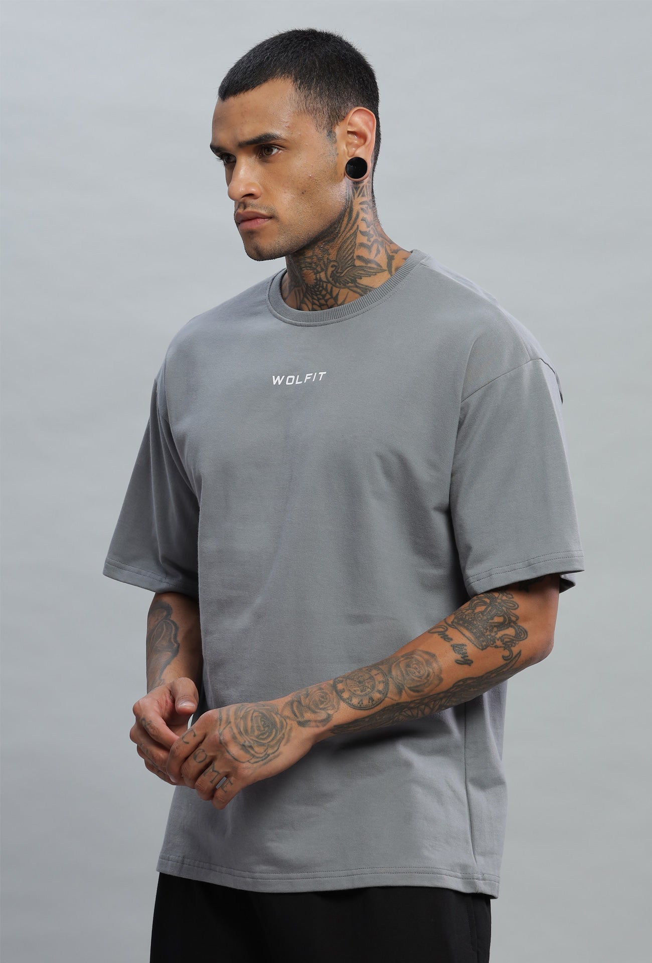 108 Dark Wolf Oversize Tshirt - Grey