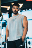 Revenge Cut Off Muscle Tee - Light Grey