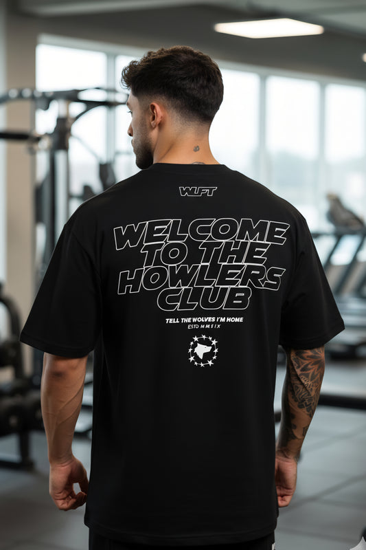 113 HOWLERS CLUB OVERSIZE GRAPHIC TSHIRT - CARBON BLACK