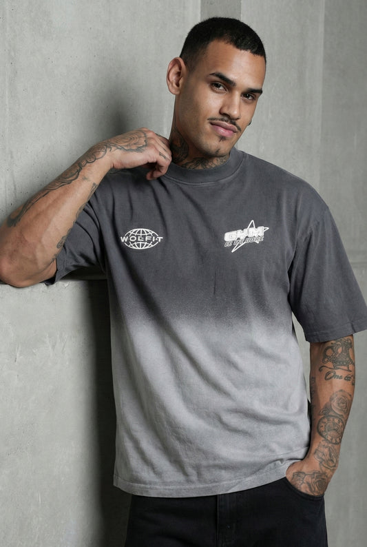 115 FADED WASH OVERSIZE TEE-GREY