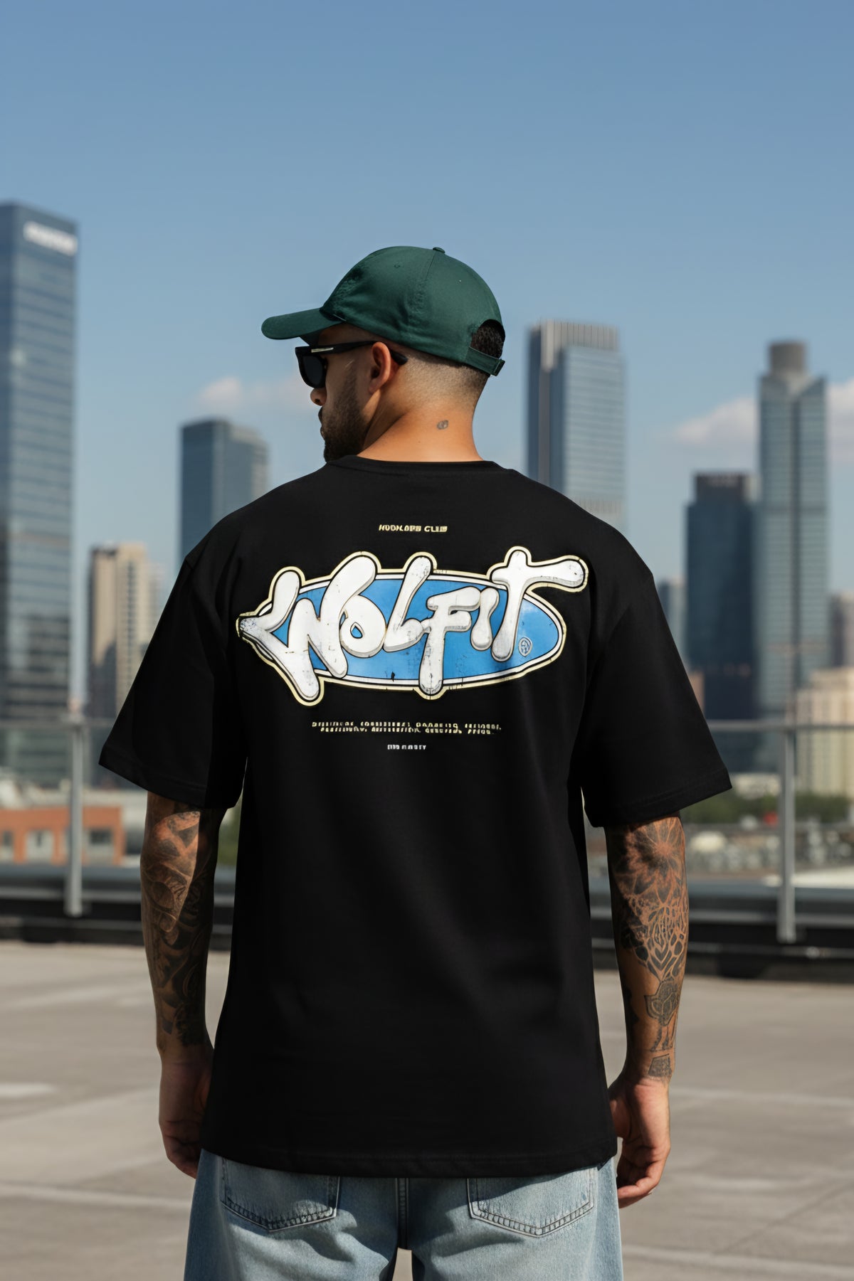 114 WOLFIT POP UP DROP OVERSIZE TSHIRT - LUNAR BLACK
