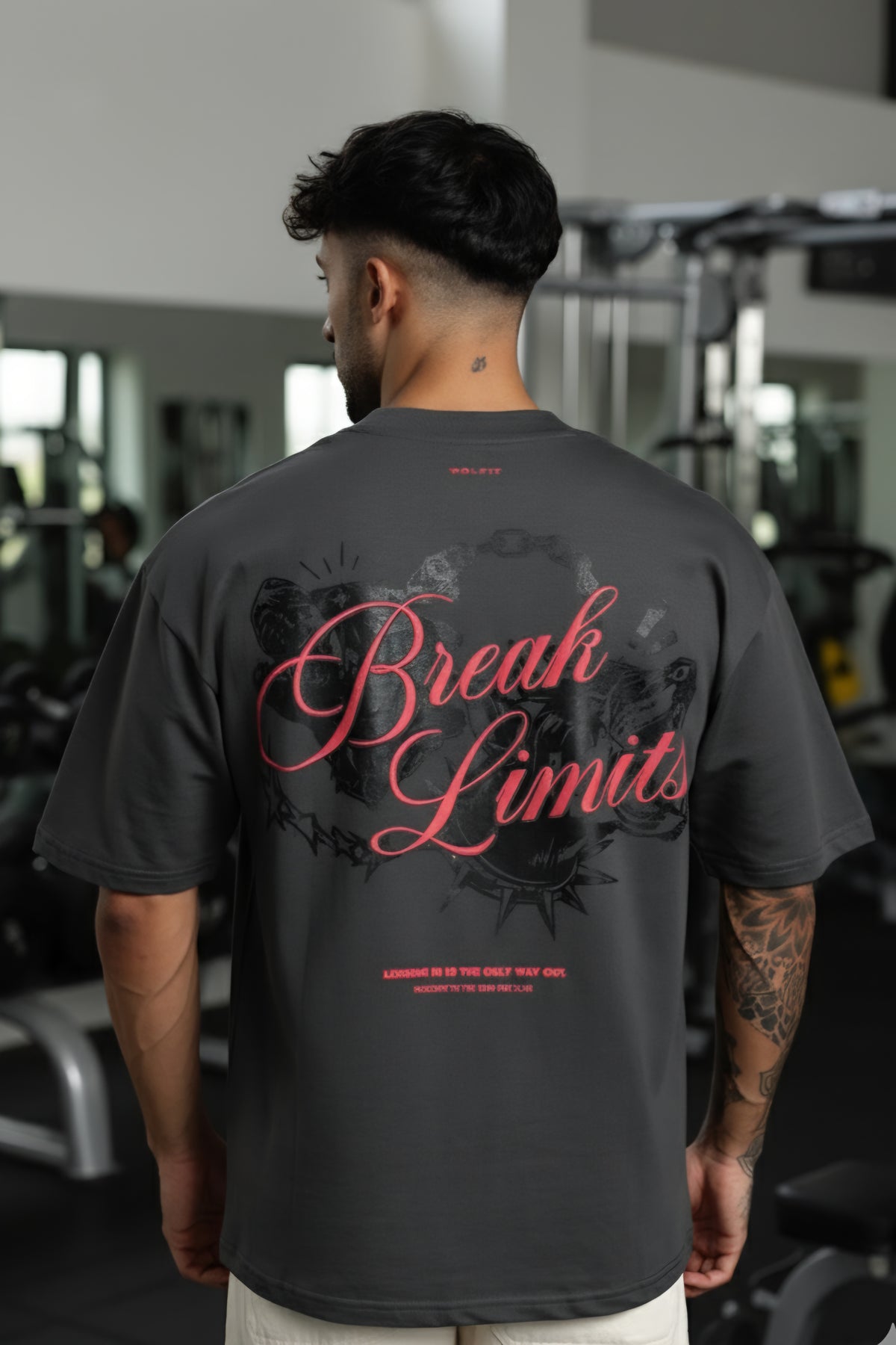 112 BREAK LIMITS OVERSIZE GRAPHIC TSHIRT - DARK GREY
