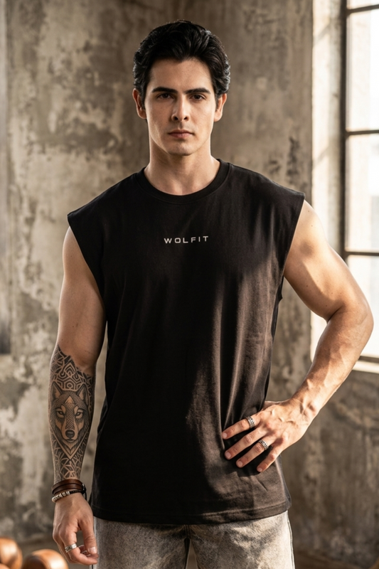 Wolfit No Mercy Cut Off Tshirt- Black