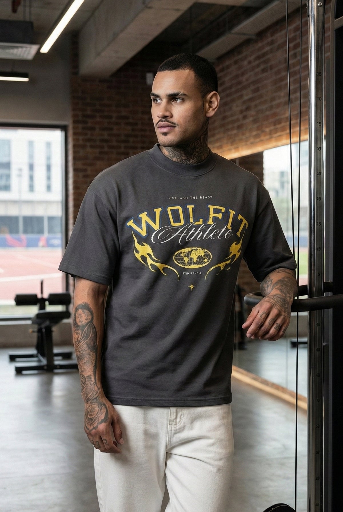 117 ATHLETE OVERSIZE TEE- DARK GREY