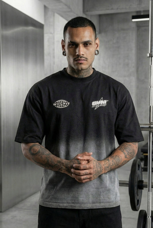 115 FADED WASH OVERSIZE TEE-BLACK